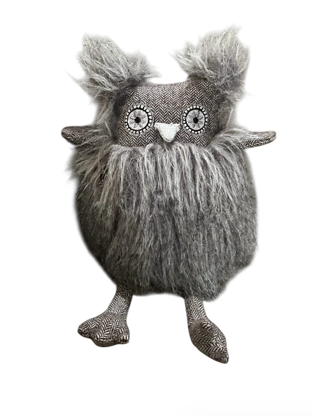 Restoration Hardware Gray Plush Owl Stuffed Animal